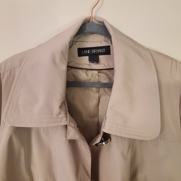 Lane Bryant Women's Long Khaki Trench Coat Size 22/24 - Picture 12 of 16